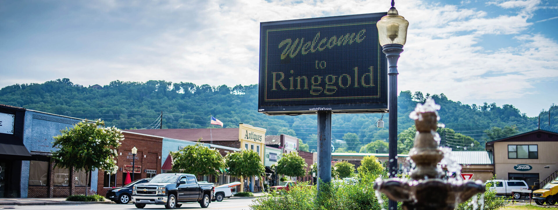 welcome to ringgold sign on skyline
